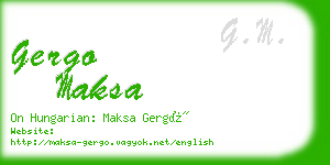 gergo maksa business card